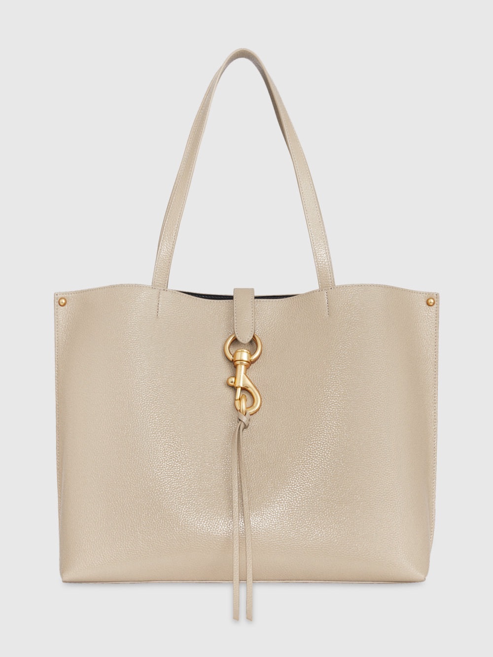 Rebecca Minkoff Megan Tote Bag Beige Pebbled Leather HS24TDXT44 - Picture 1 of 8
